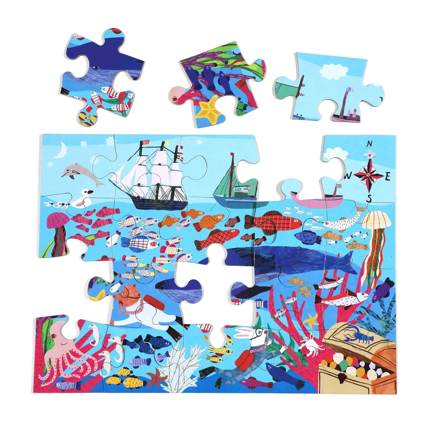 eeboo Sea Exploration 20 Piece Big Puzzle