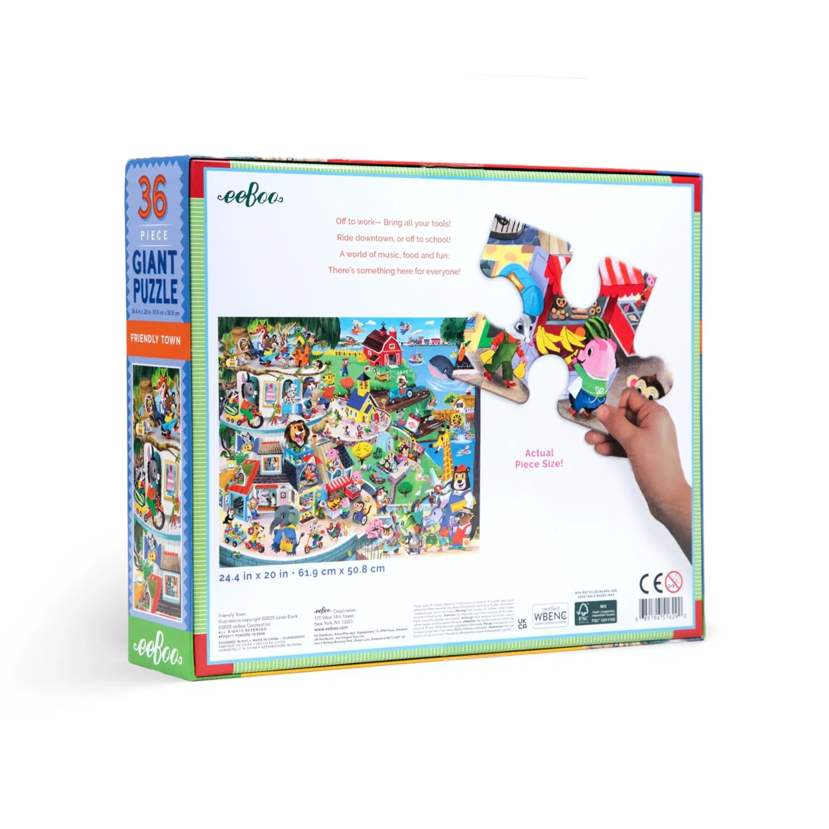 eeboo Friendly Town 36 Giant Puzzle