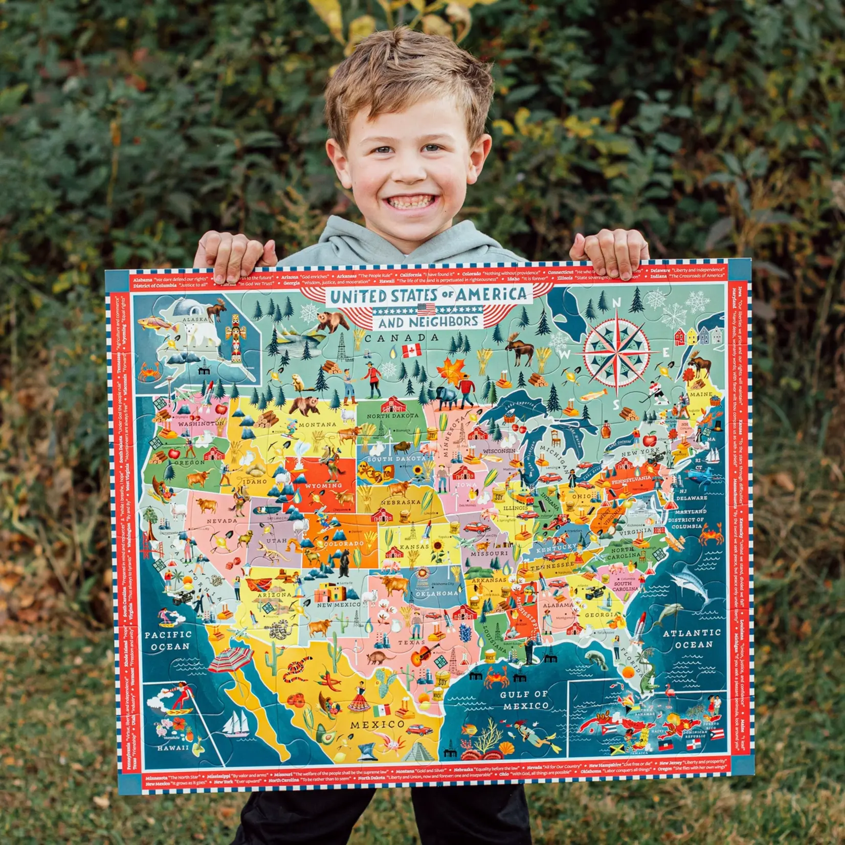 eeboo USA Map 48 Piece Giant Puzzle