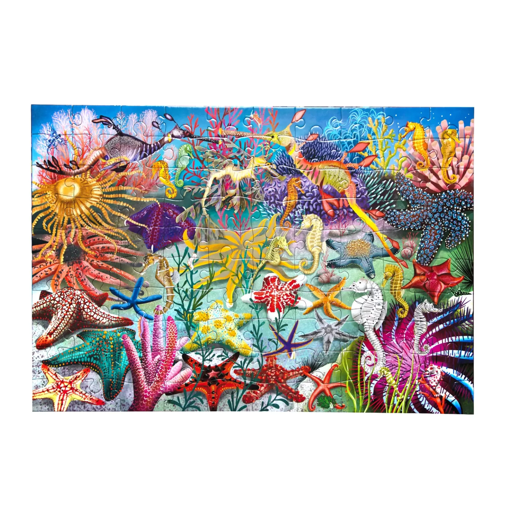 eeboo Seahorses, Sea Stars & Sea Slugs 100 Piece Rectangle Puzzle