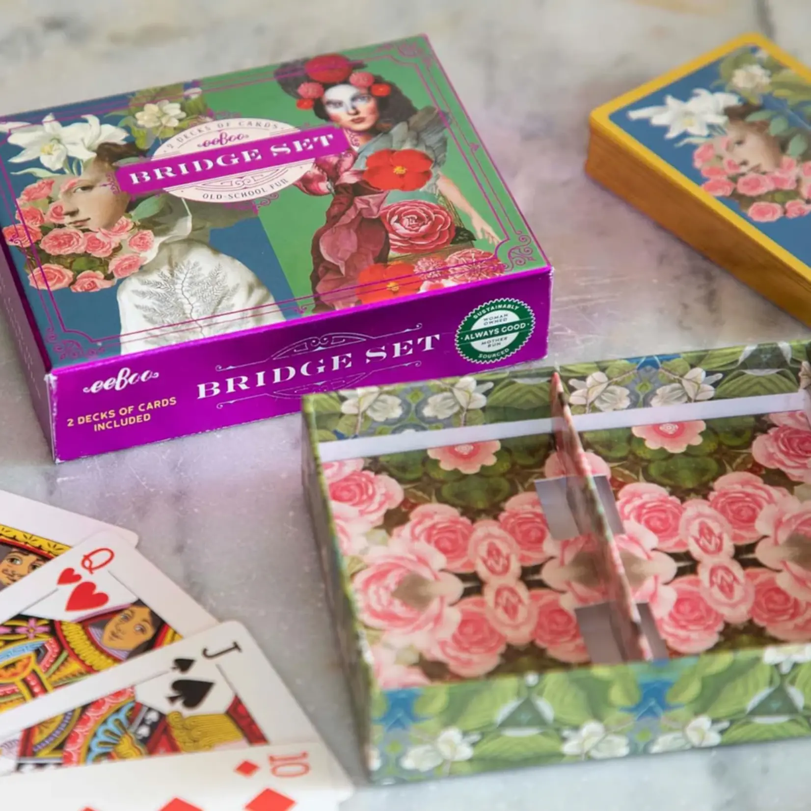 eeboo Bridge 2-Deck Card Set - Sarah's From the Garden