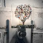 Tree Stained Glass Night Light | Purple