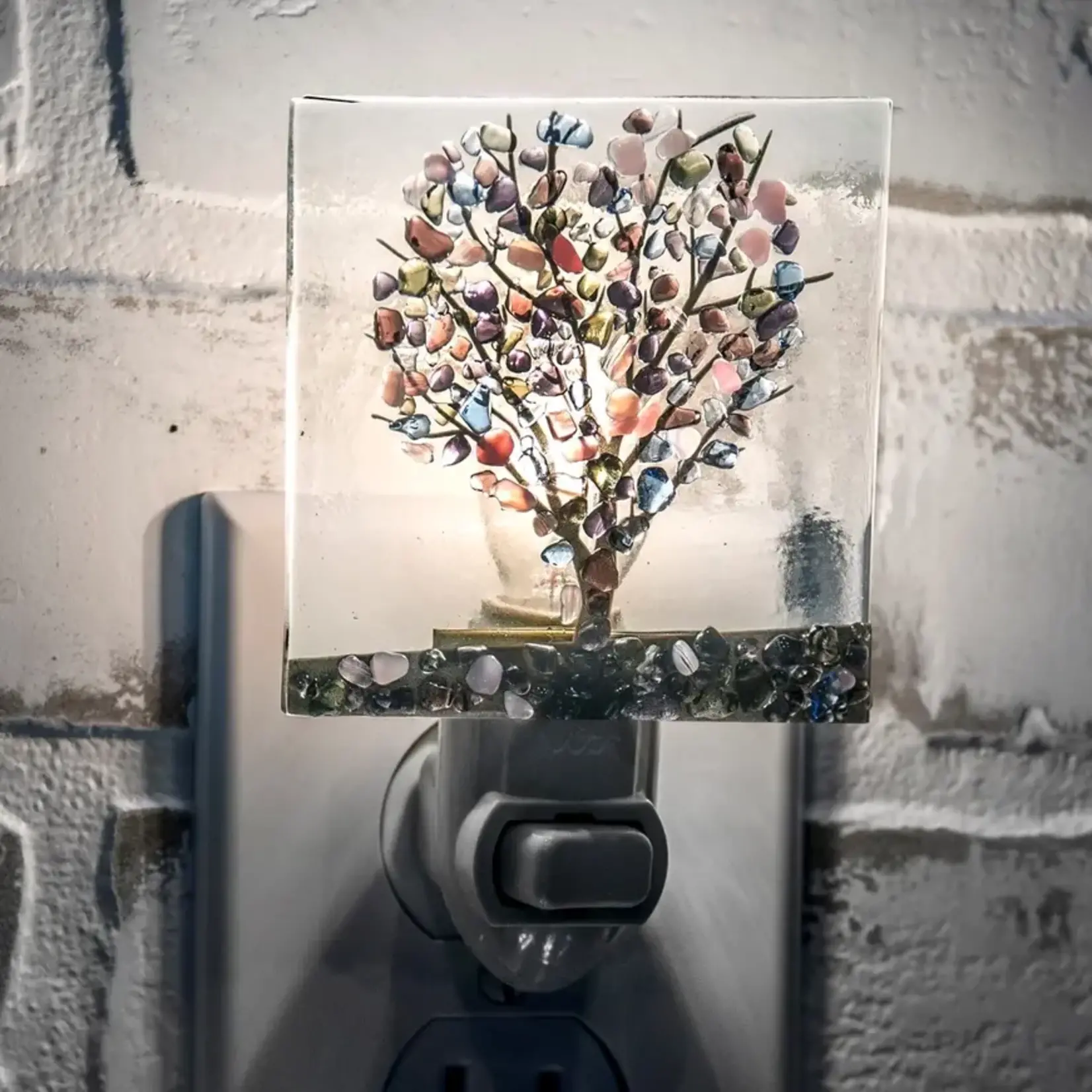 Tree Stained Glass Night Light | Purple