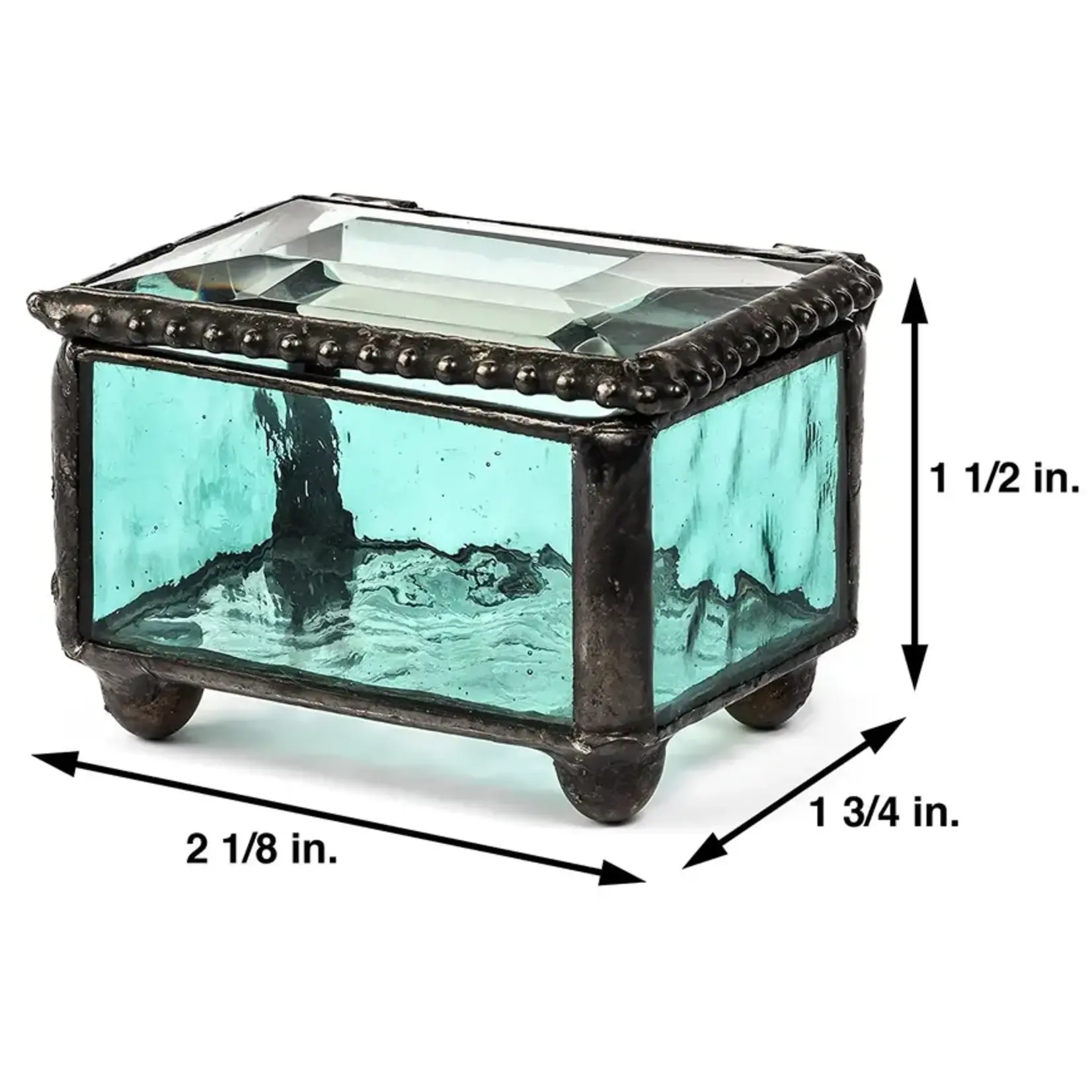 Stained Glass Turquoise Trinket Box