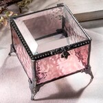 Small Pink Stained Glass Trinket Box
