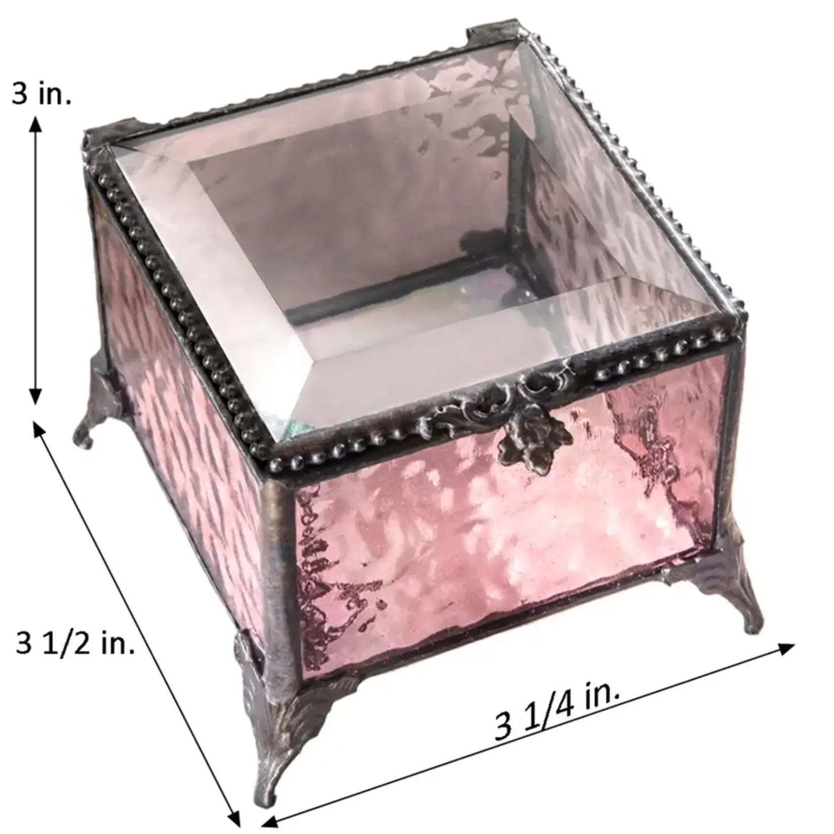 Small Pink Stained Glass Trinket Box