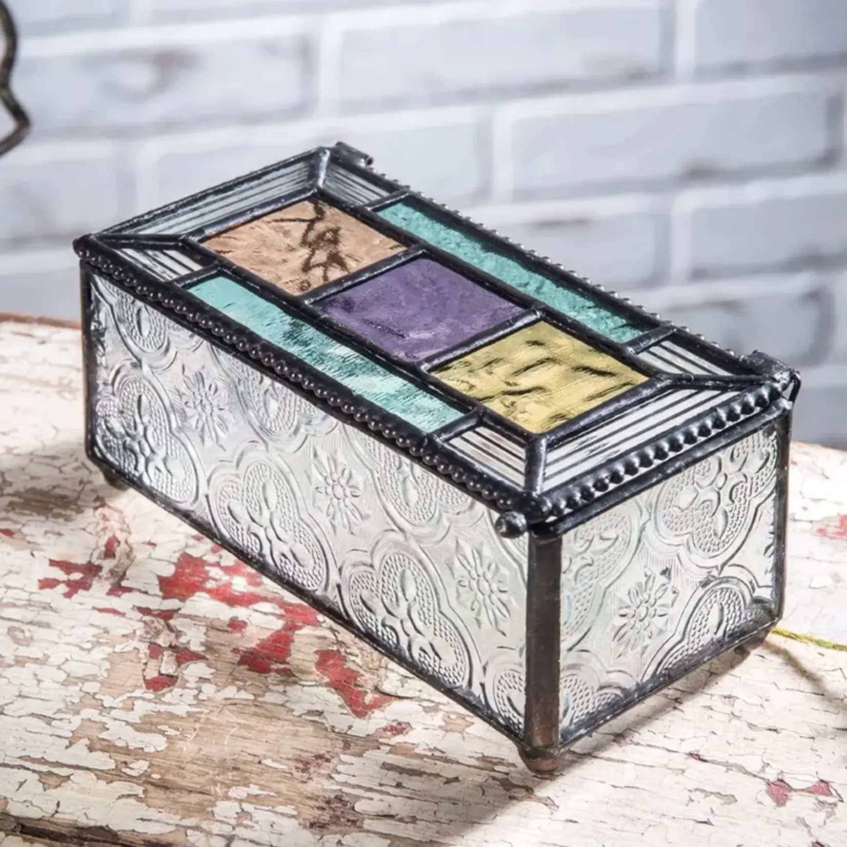Colorful Stained Glass Keepsake Box