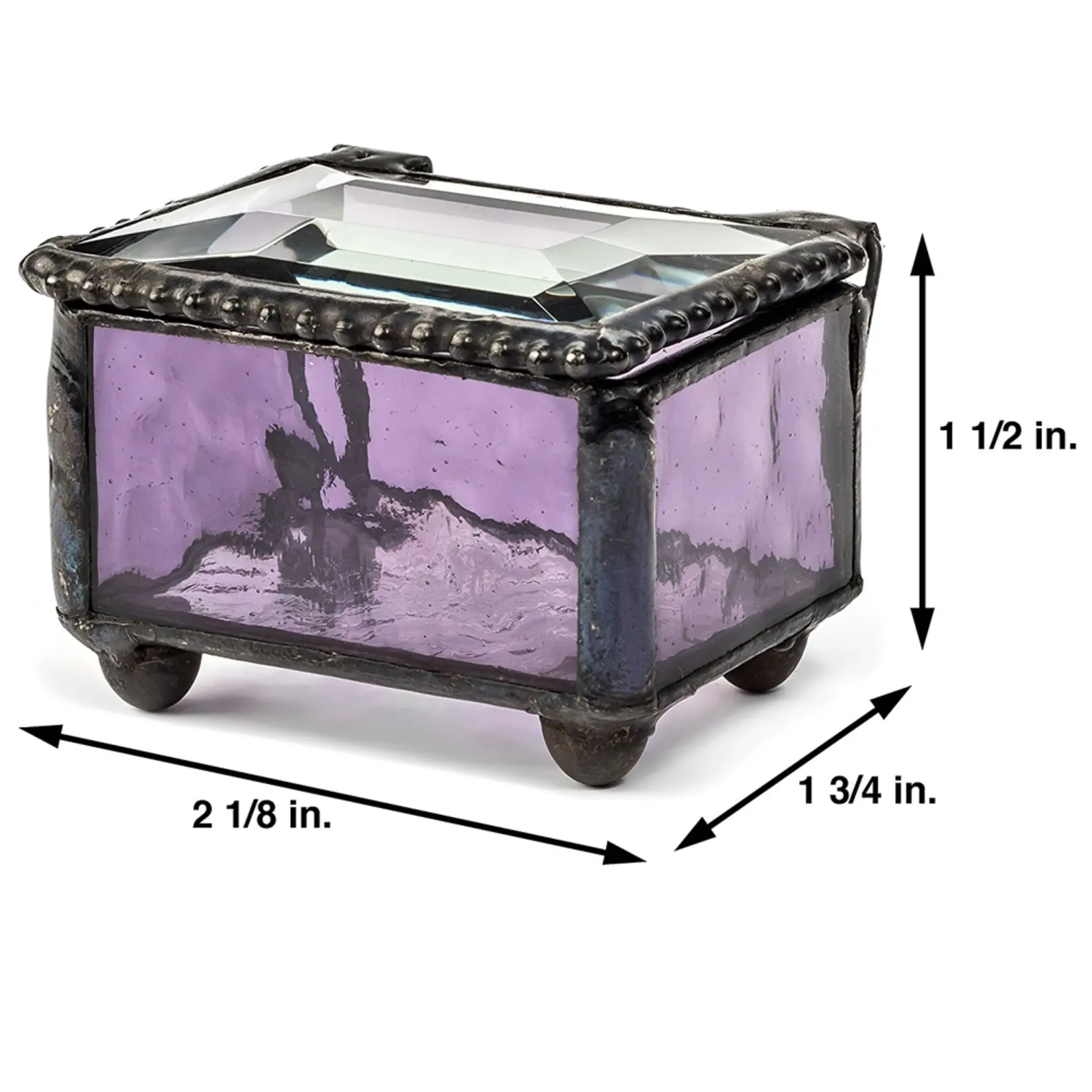 Small Stained Glass Trinket Box - Purple