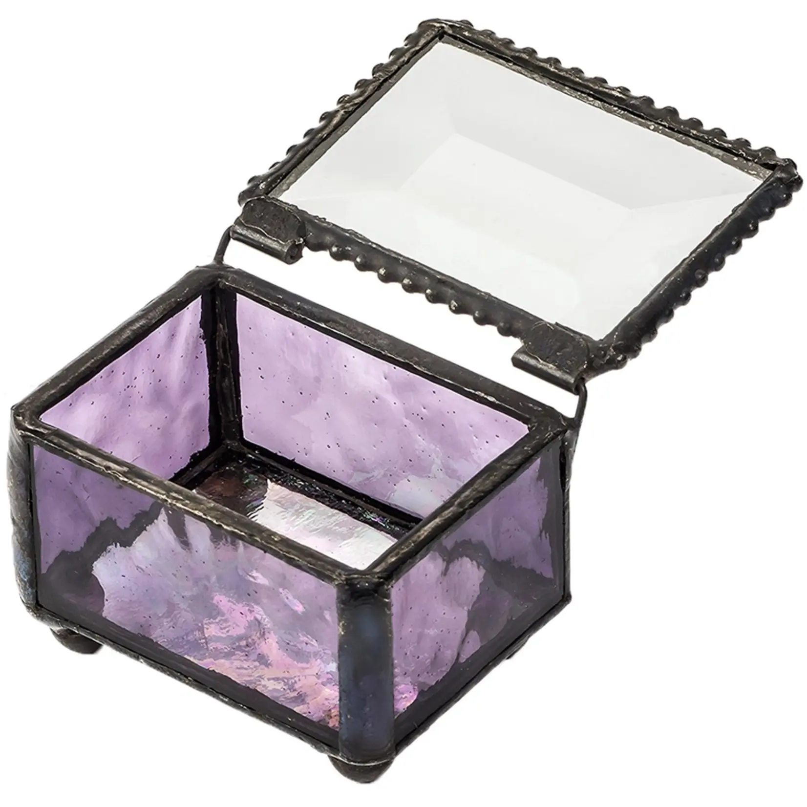 Small Stained Glass Trinket Box - Purple