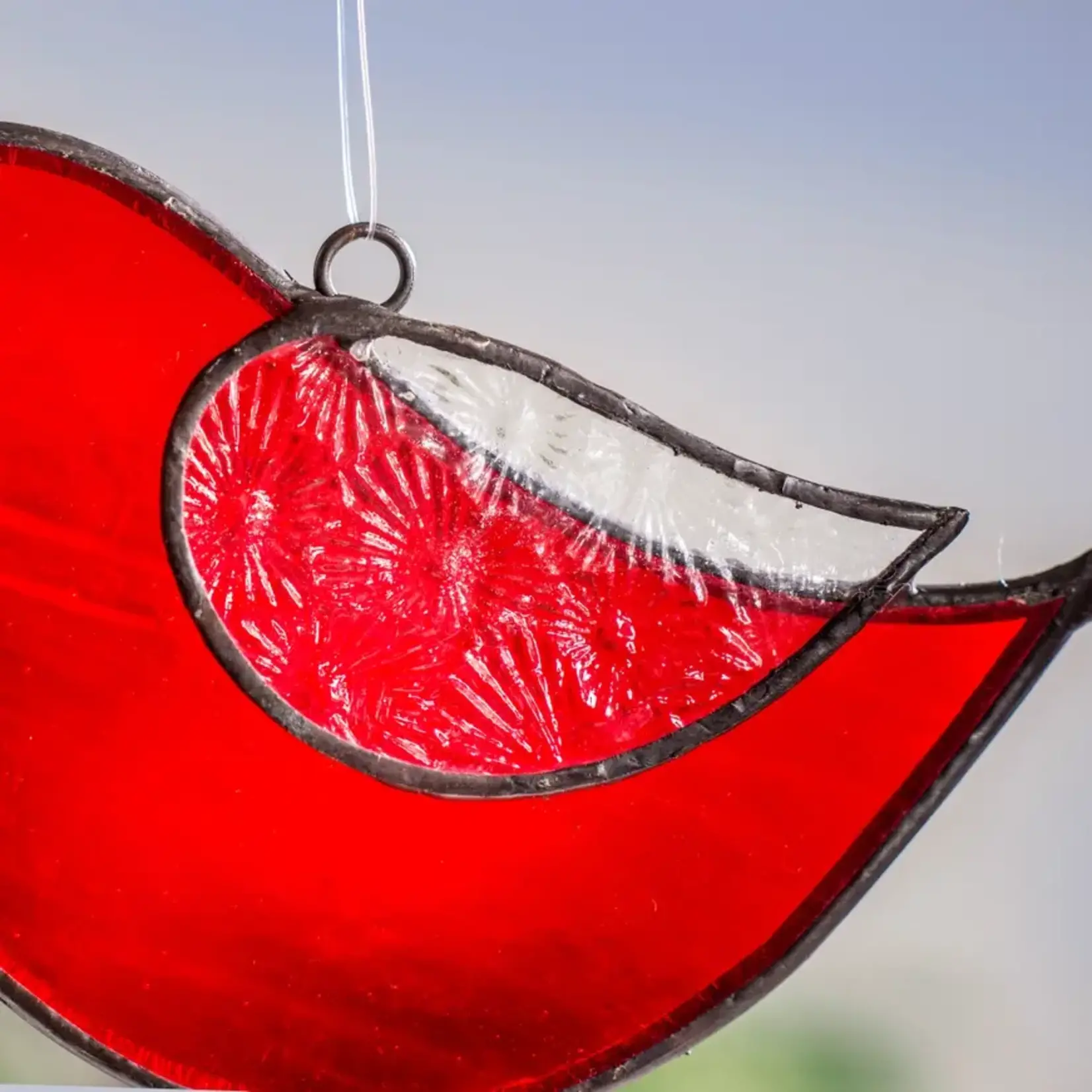 Stained Glass Bird Sun Catcher (Red or Blue)