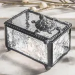 Small Glass Sea Turtle Trinket Box