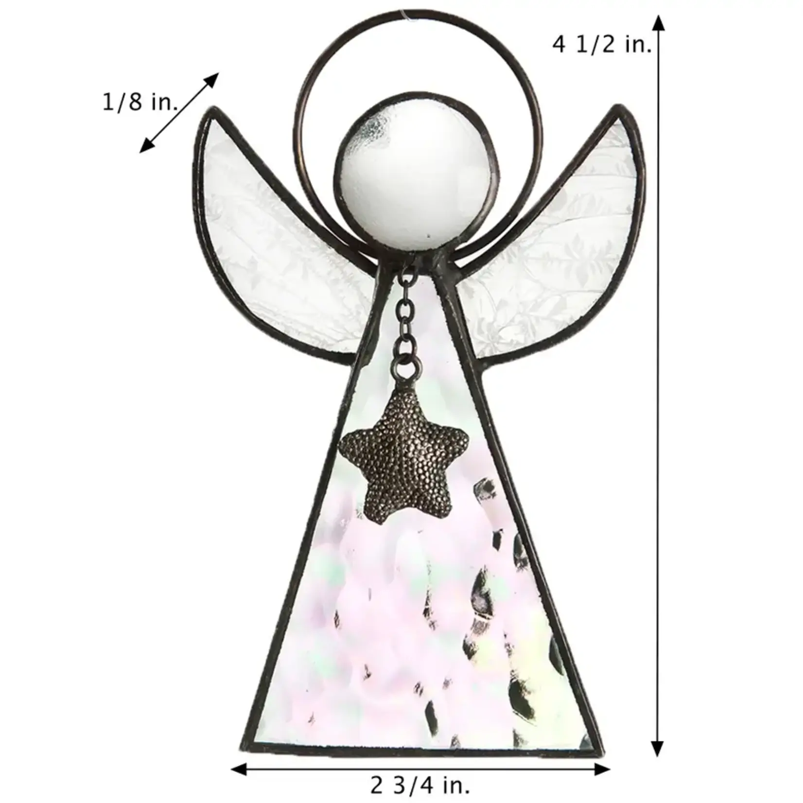 Clear Iridescent Glass Angel Ornament