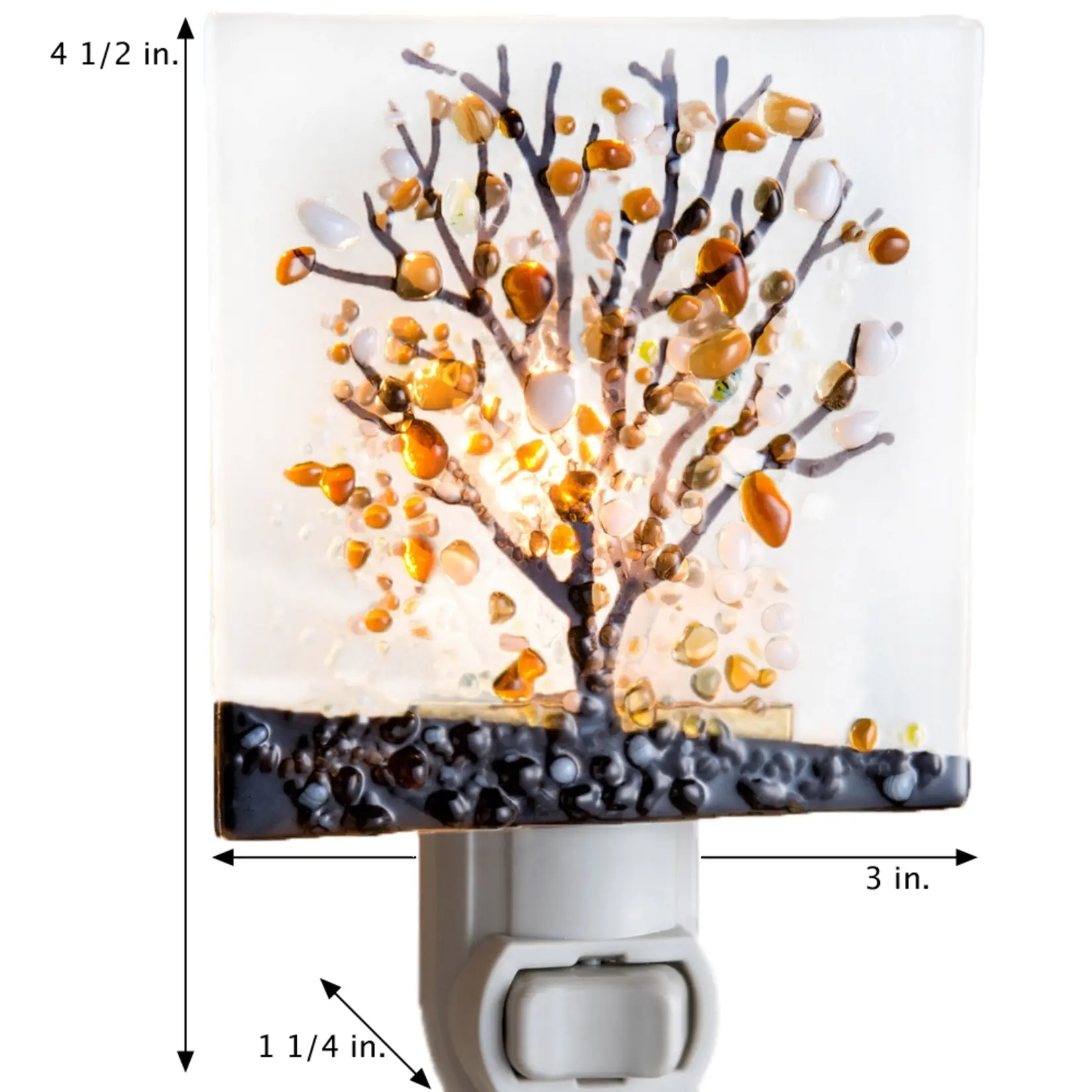 Tree Stained Glass Night Light | Brown