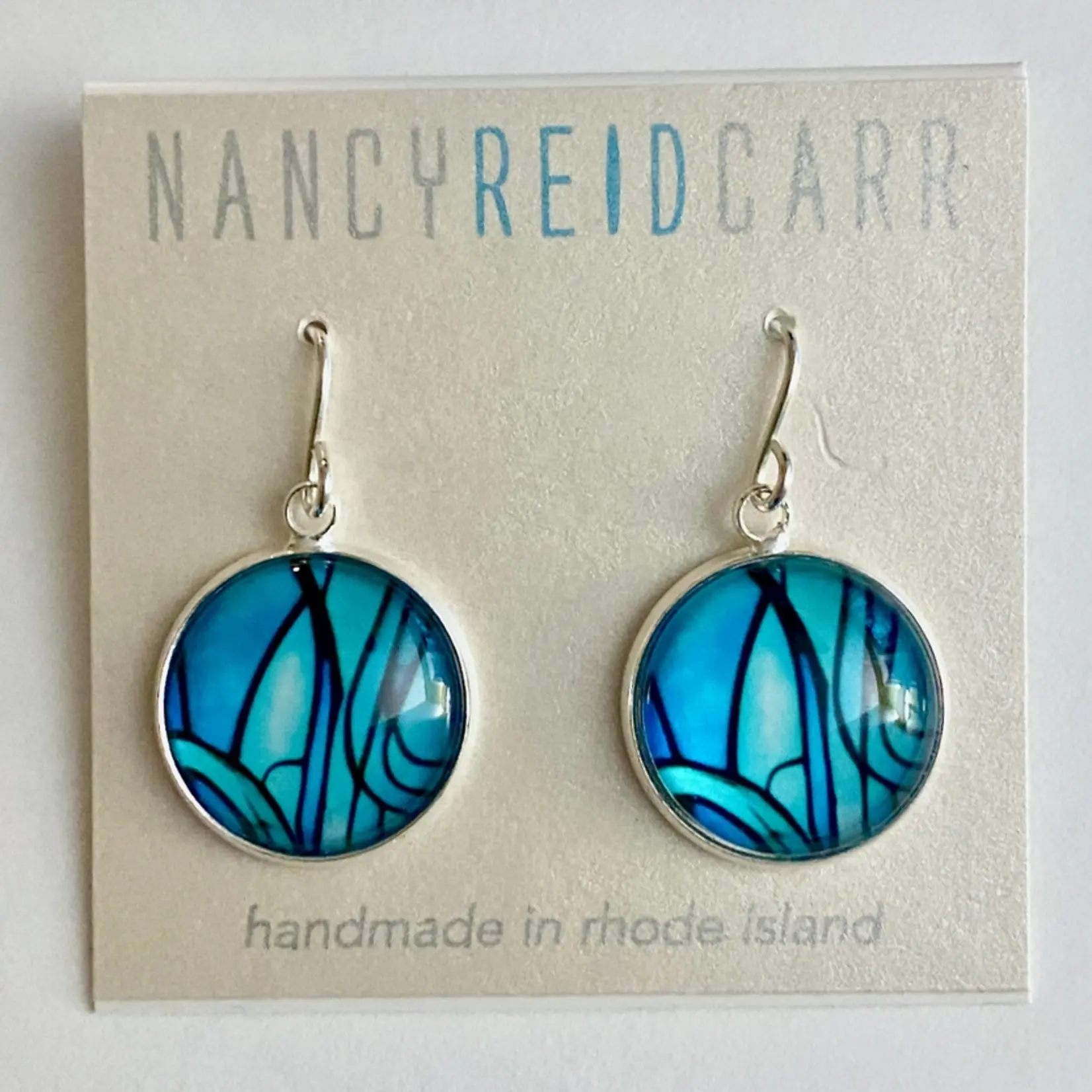 Drop Earrings - Abstract Collection - Blue/Green