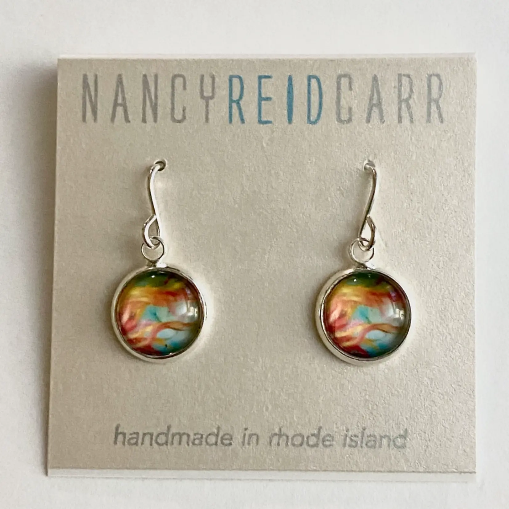 Drop Earrings - Abstract Collection - Orange/Blue