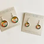 Drop Earrings - Abstract Collection - Orange/Blue (2 size options)