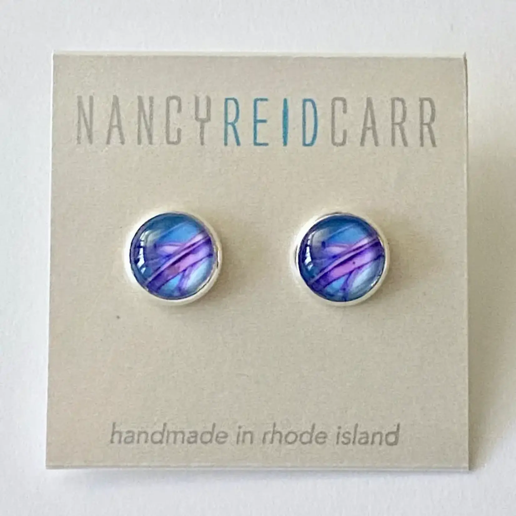 Abstract Post Earrings - Blue/Purple