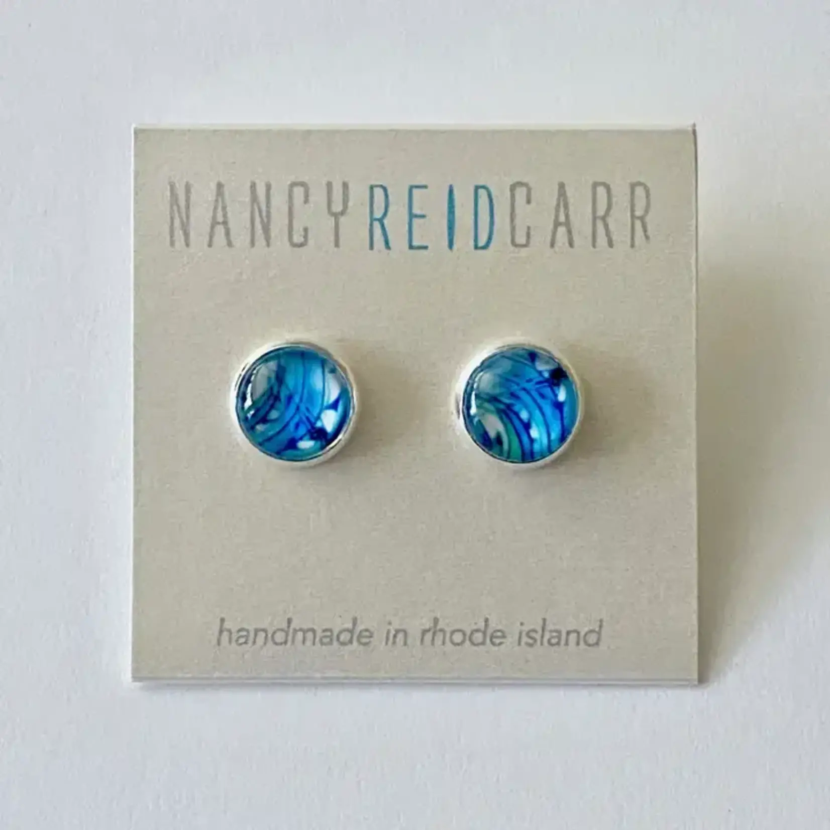 Abstract Post Earrings - Blue