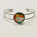 Bangle Bracelet - Abstract Collection - Orange/Blue
