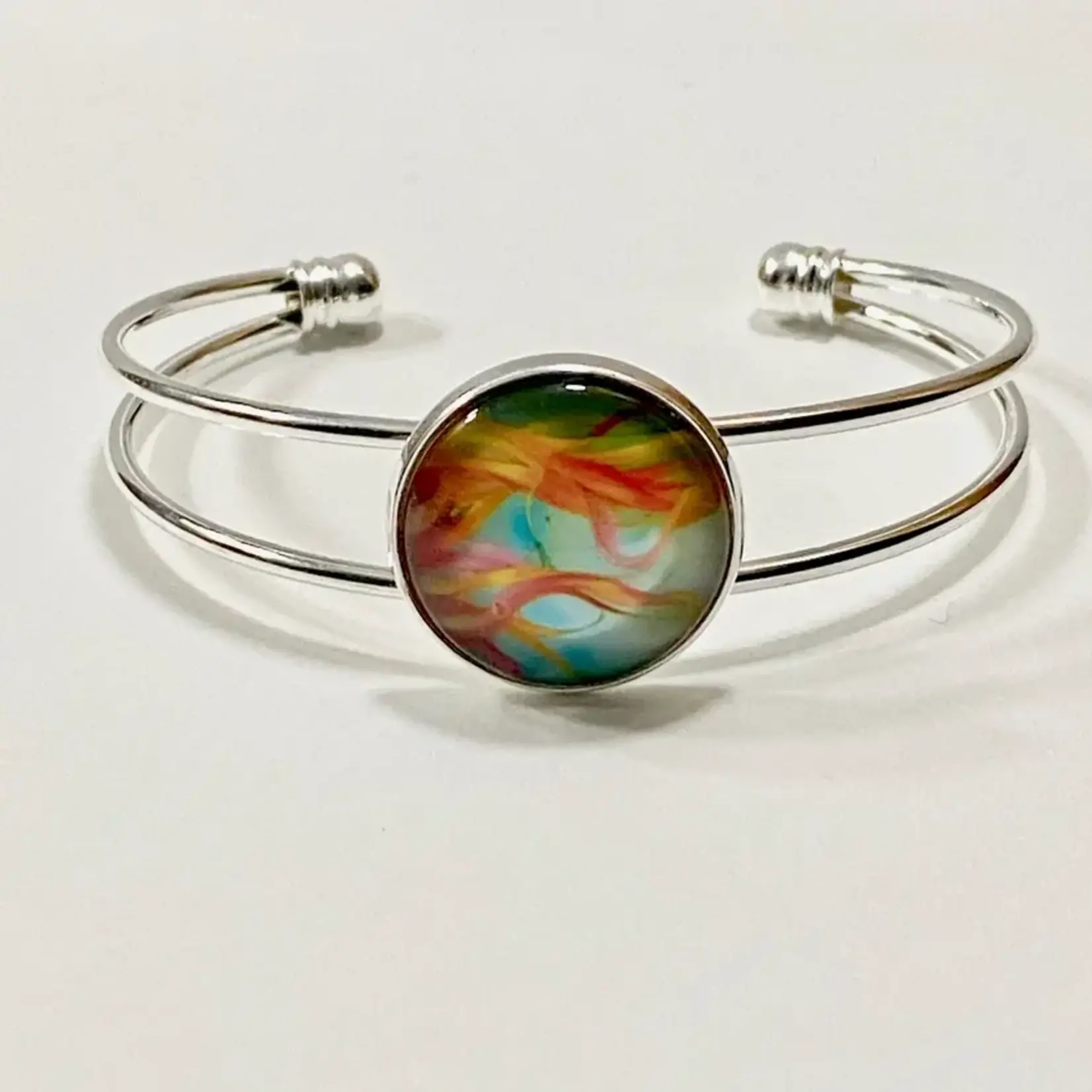 Bangle Bracelet - Abstract Collection - Orange/Blue
