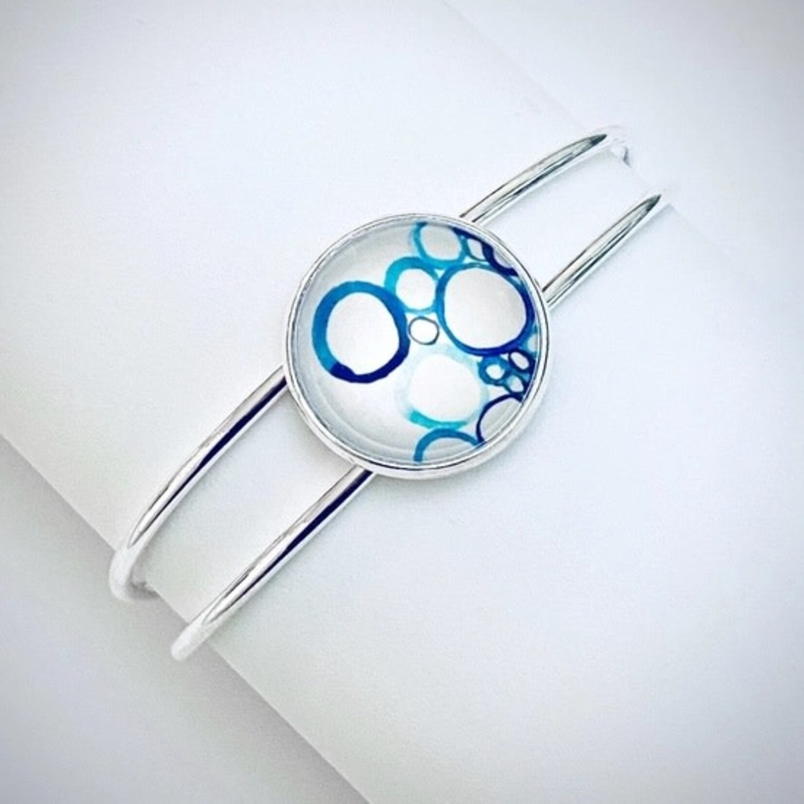 Watercolor Bracelet Bangle - Blue Bubbles