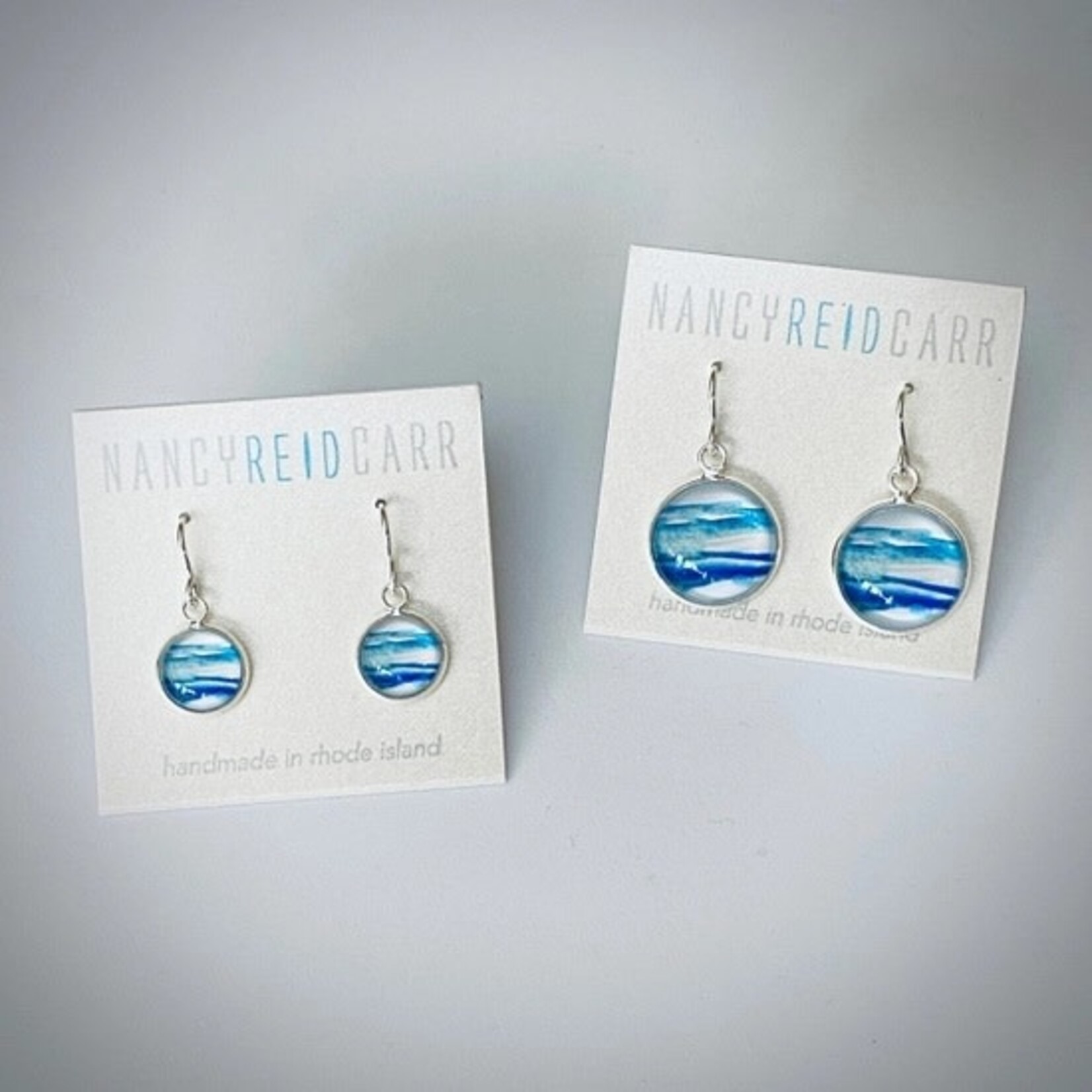 Watercolor Drop Earrings - Blue Breeze (2 size options)