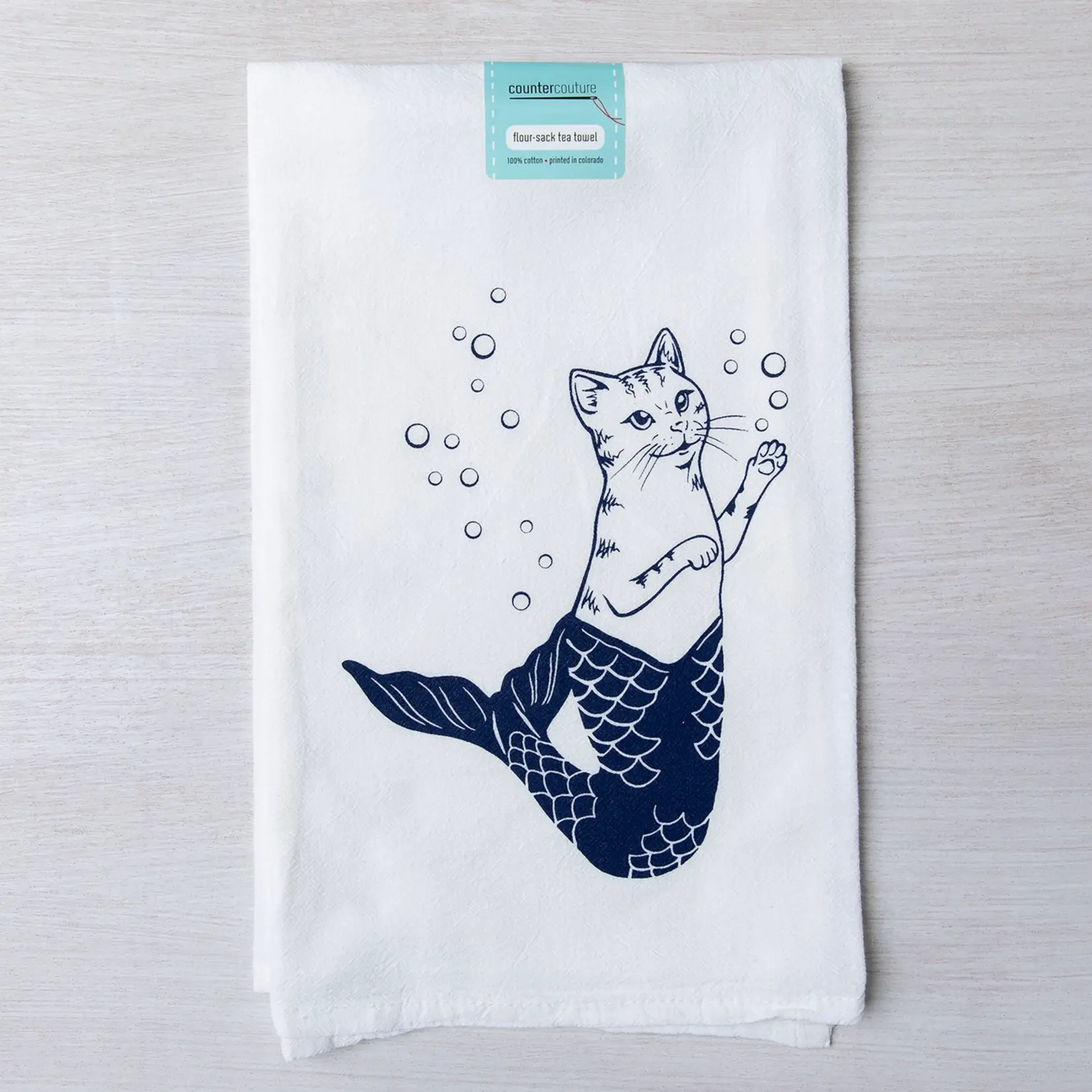 Purrmaid Flour Sack Tea Towel