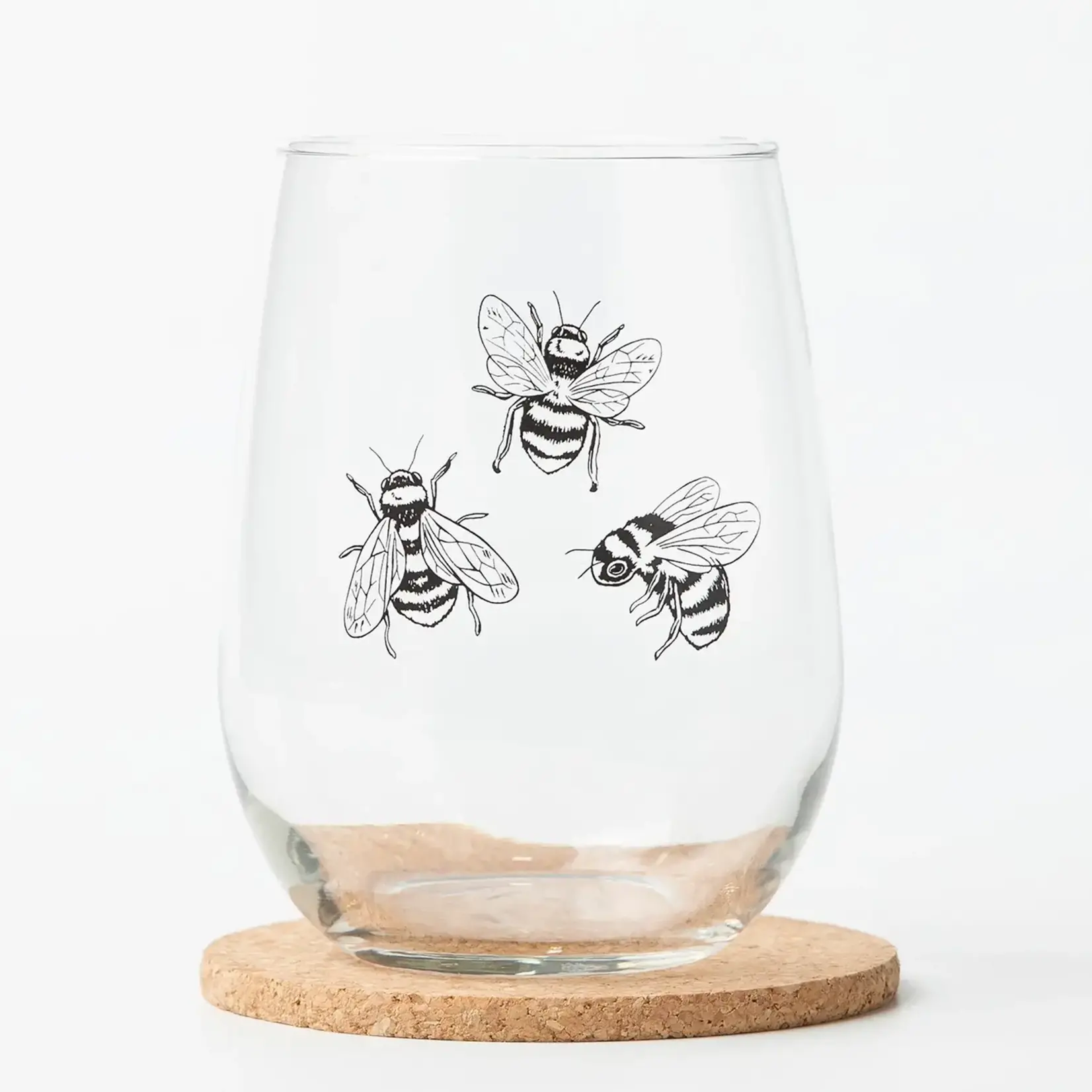 Bumble Bee Stemless Wine Glass