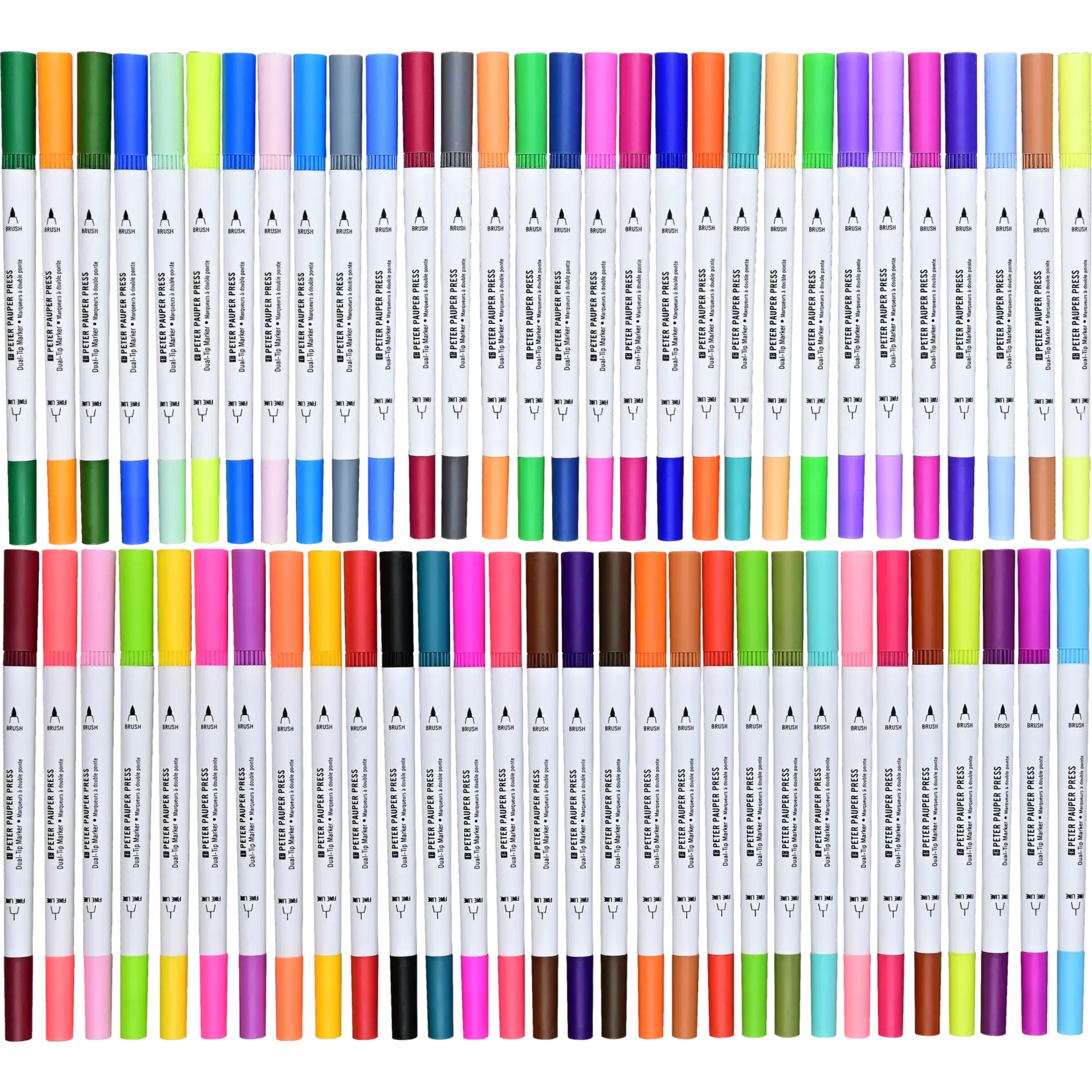 Peter Pauper Press Studio Series Dual-Tip Coloring Markers (set of 60)