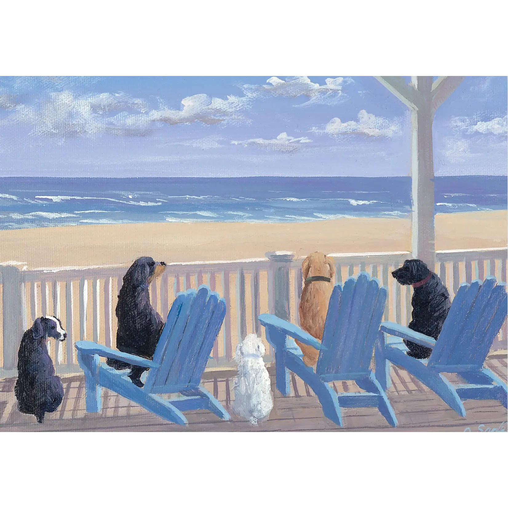 Peter Pauper Press Boxed Note Cards: Dogs In Deck Chairs