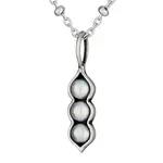 "Three Peas in A Pod" Sterling Silver Pearl Necklace