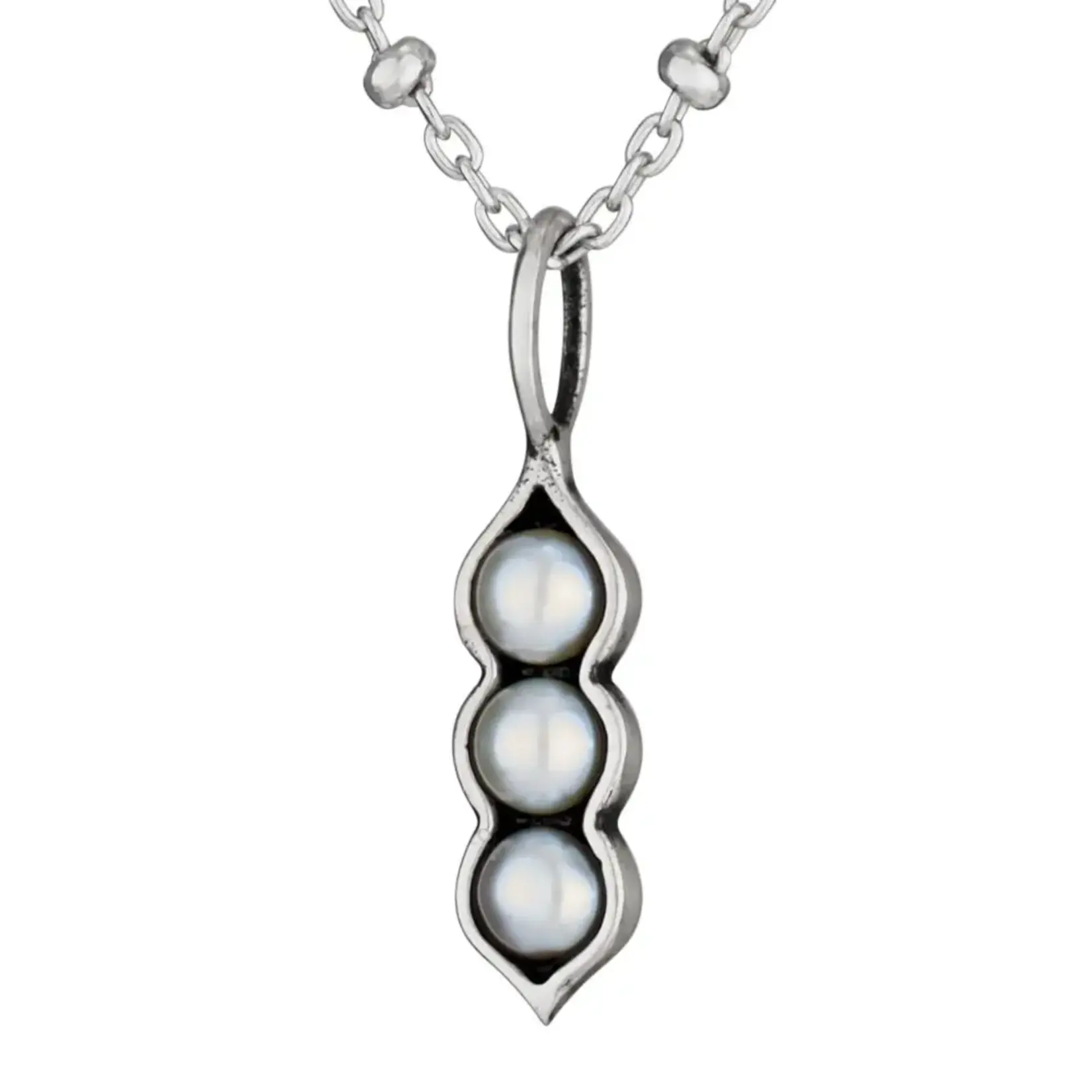 "Three Peas in A Pod" Sterling Silver Pearl Necklace