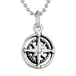 "Find the Way" Sterling Silver Compass Pendant