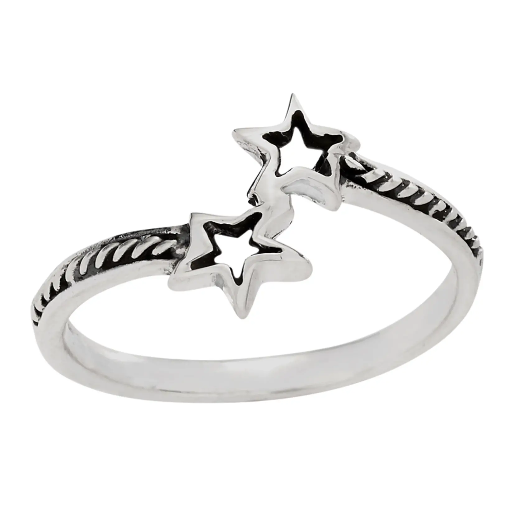 Binary Star Sterling Silver Band Ring