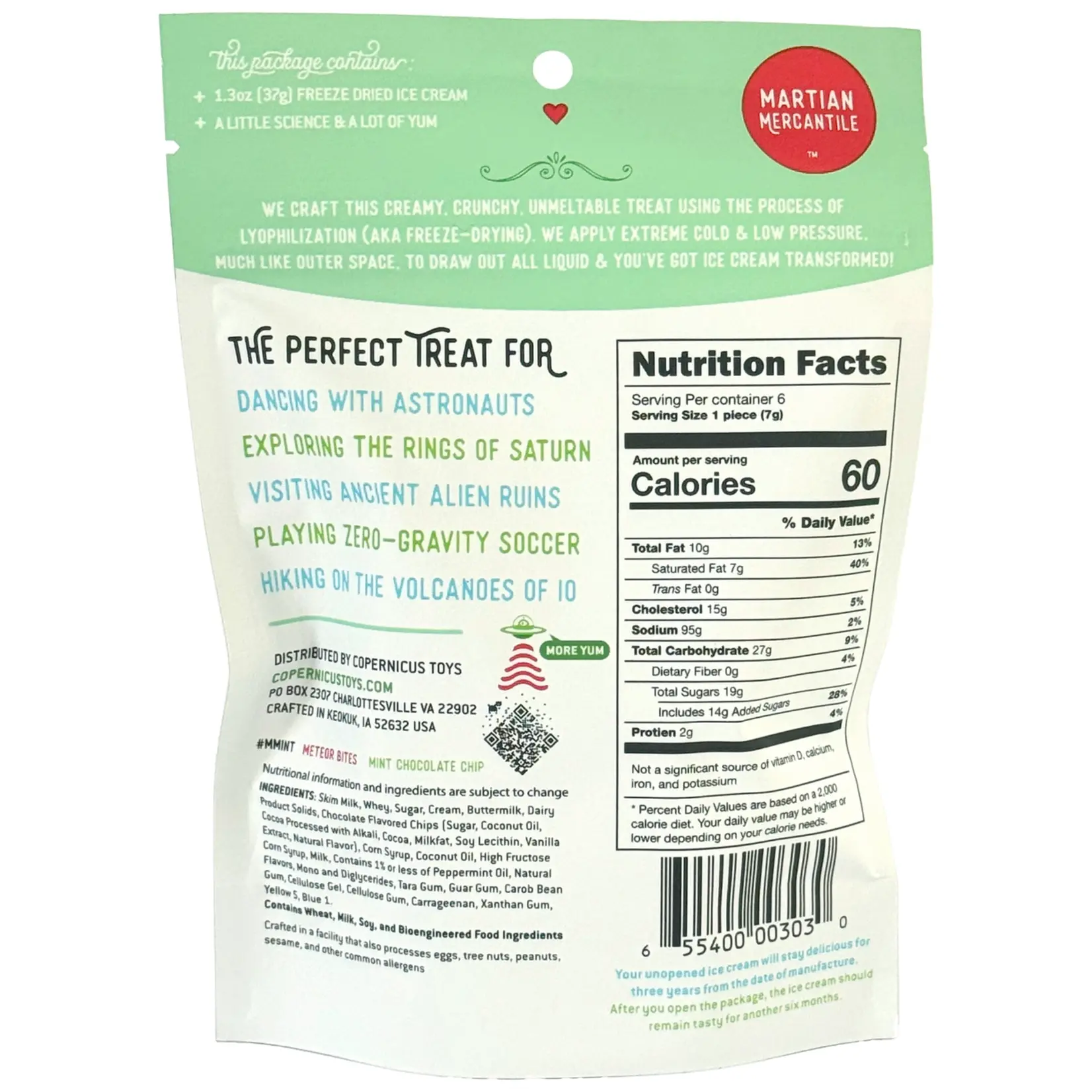 Meteor Bites Freeze-Dried Ice Cream: Mint Chocolate Chip