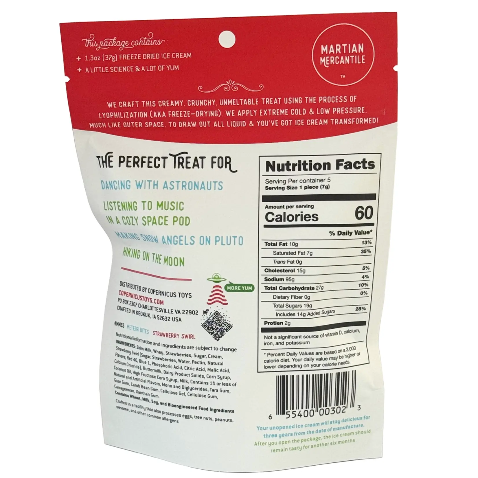 Meteor Bites Freeze-Dried Ice Cream: Strawberry Swirl