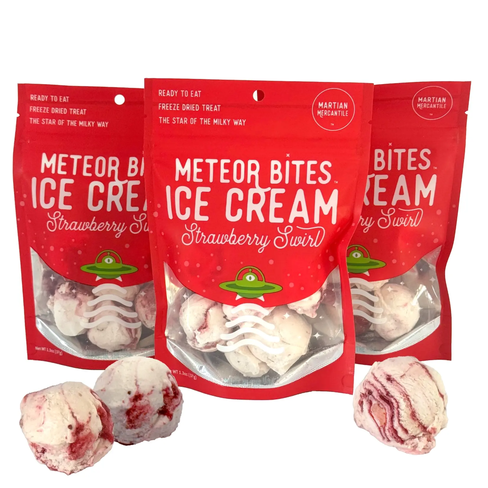 Meteor Bites Freeze-Dried Ice Cream: Strawberry Swirl