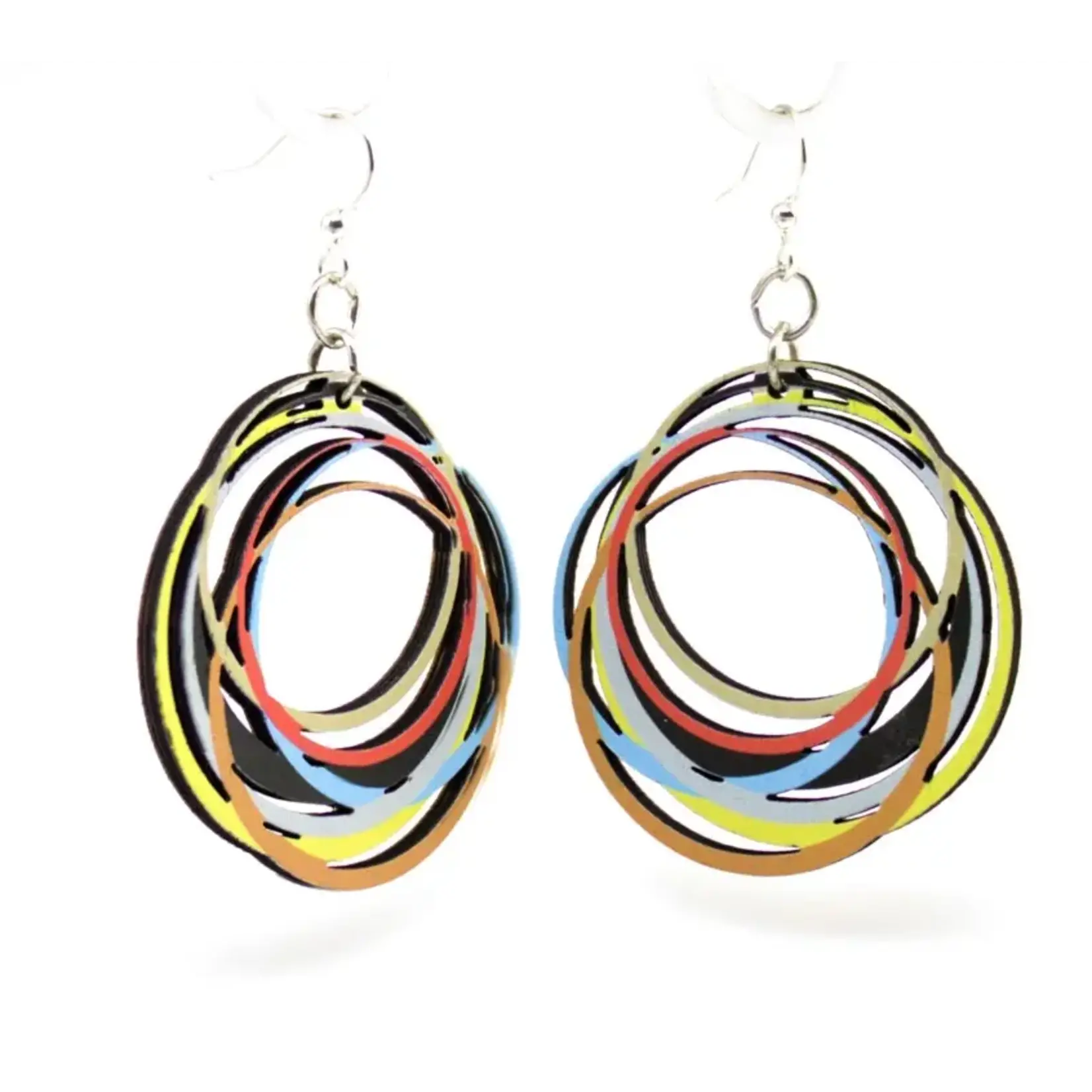Circle Array Wooden Earrings
