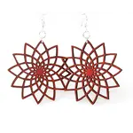Star Flower Wooden Earrings