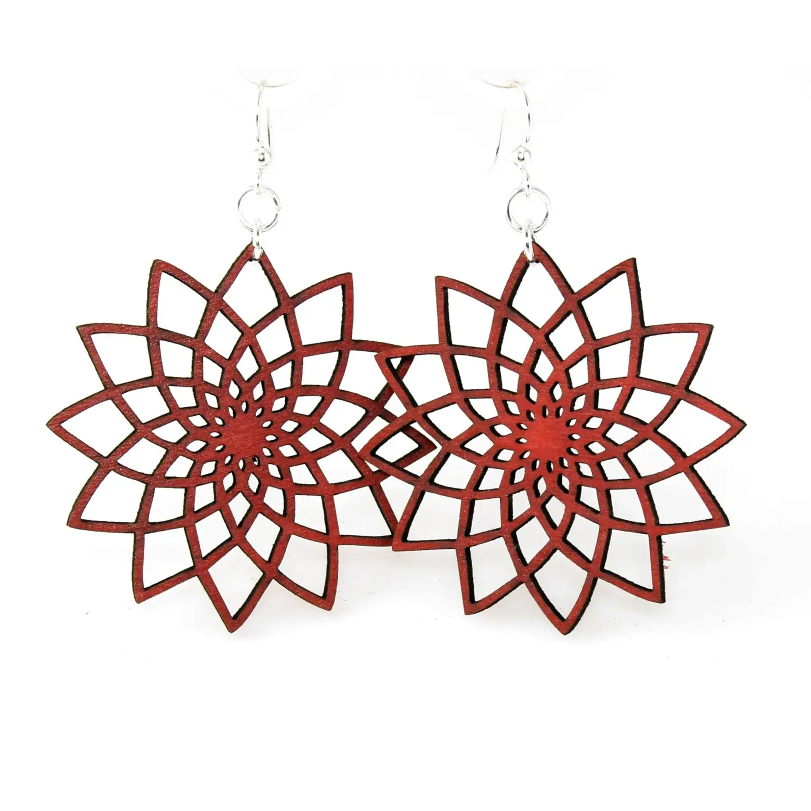 Star Flower Wooden Earrings