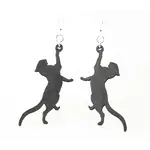 Playful Cat - Wooden Earrings