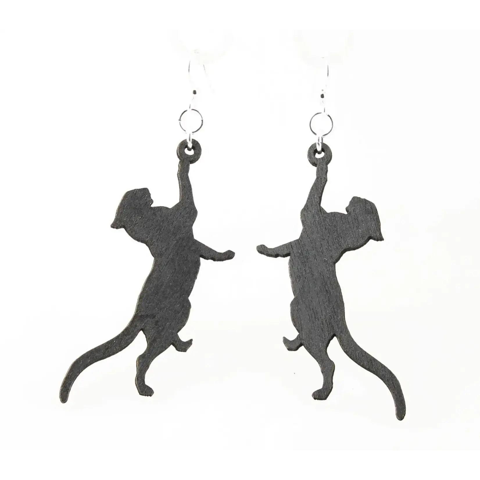 Playful Cat - Wooden Earrings