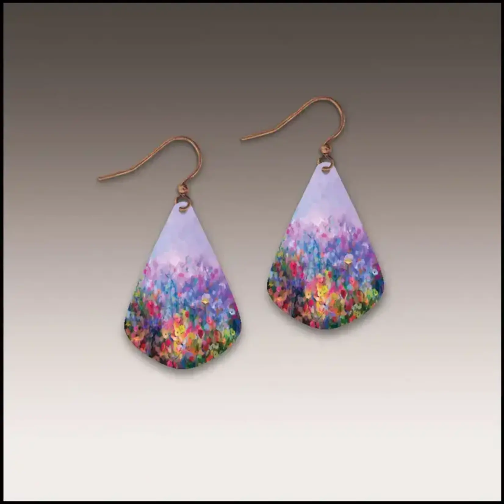 Rainbow Abstract Floral Short Drop Handmade Earrings