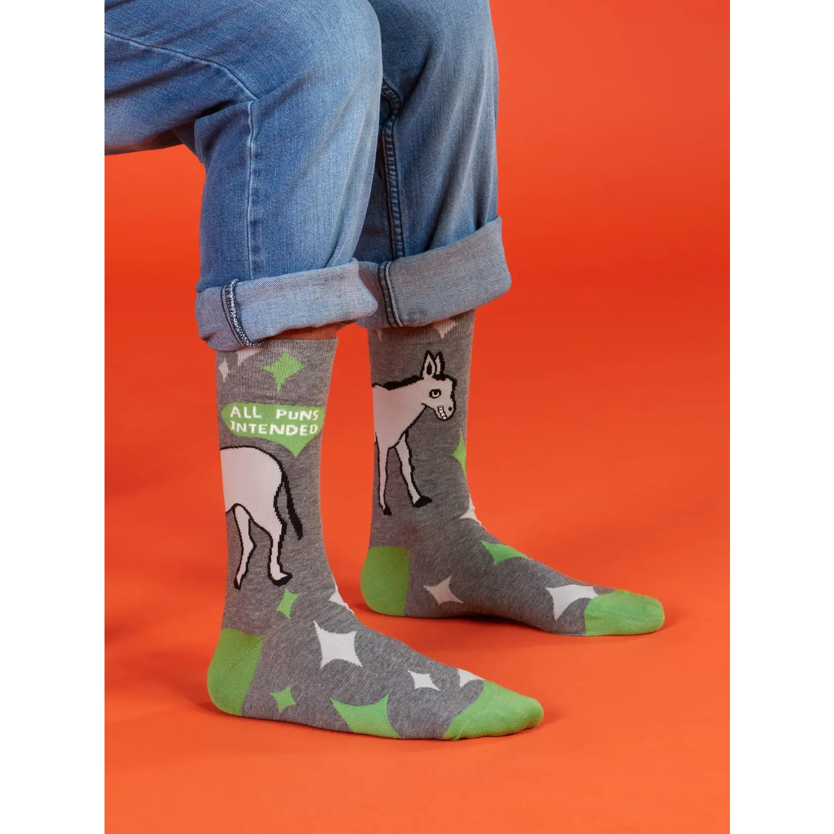 Blue Q All Puns Intended - Men's Crew Socks