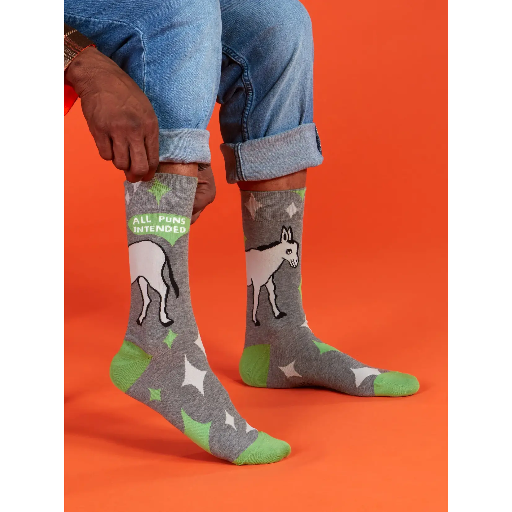 Blue Q All Puns Intended - Men's Crew Socks