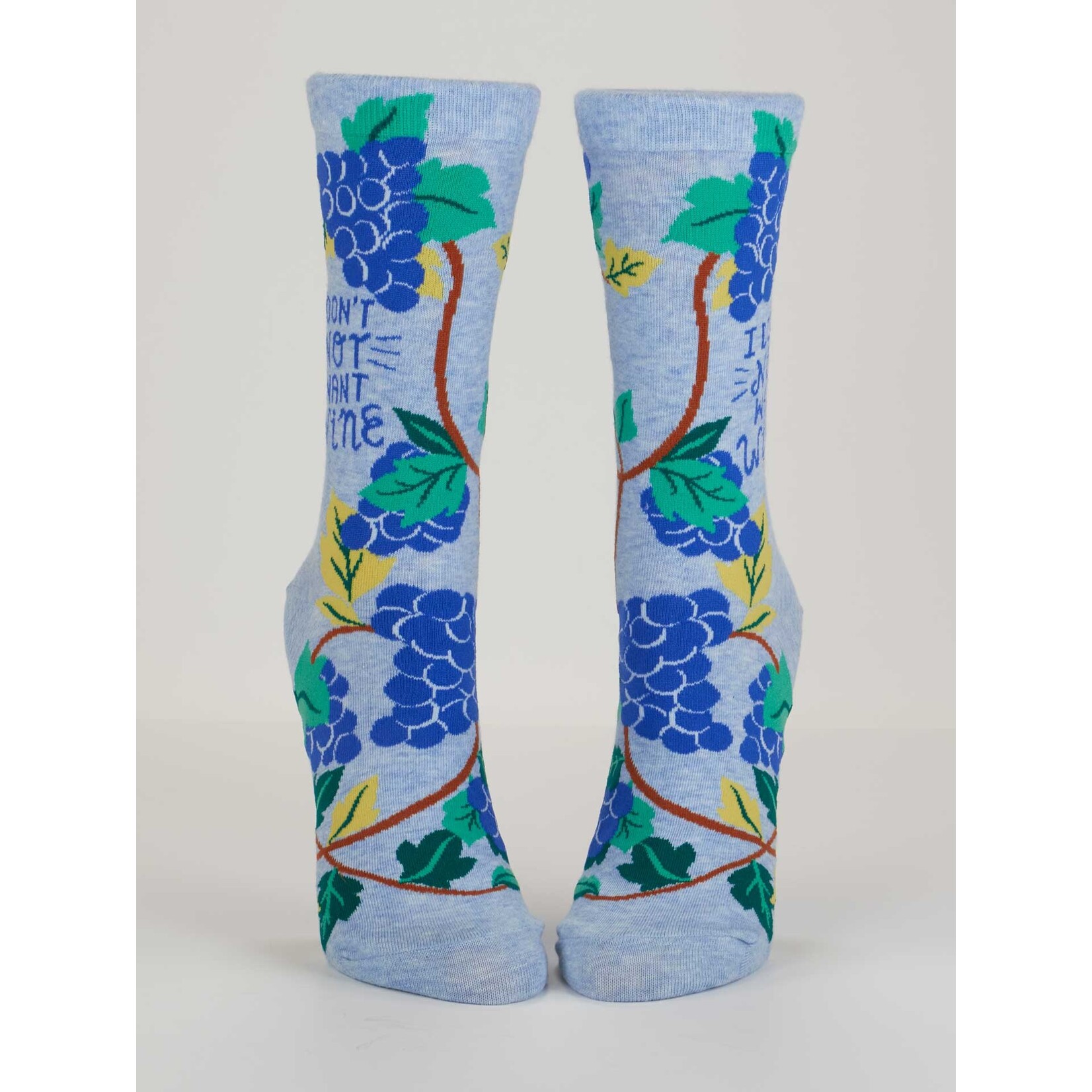 Blue Q I Don't Not Want Wine - Women's Crew Socks