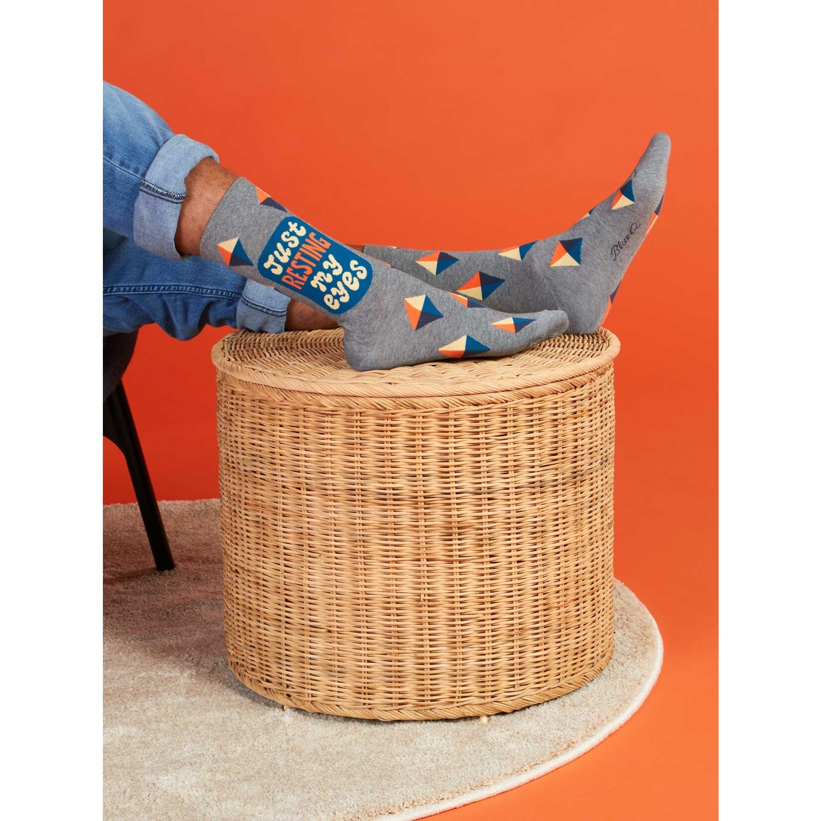 Blue Q Just Resting My Eyes - Men's Crew Socks
