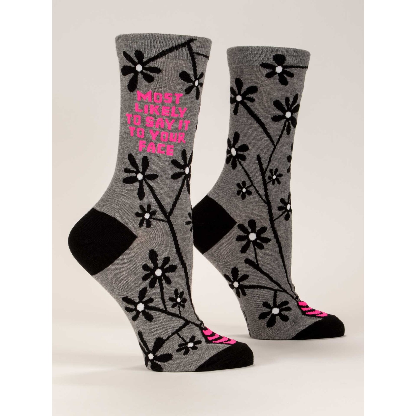 Blue Q Most Likely To Say It To Your Face - Women's Crew Socks
