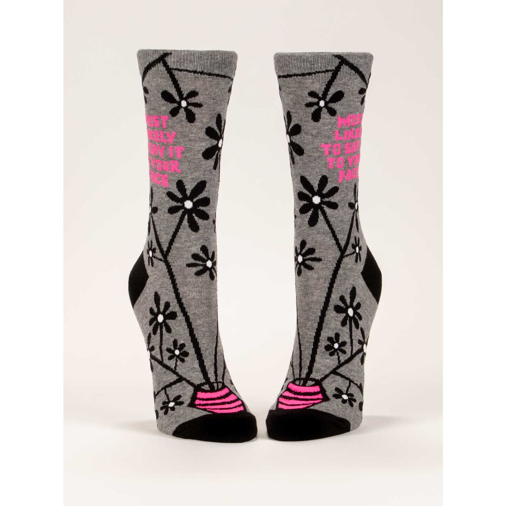 Blue Q Most Likely To Say It To Your Face - Women's Crew Socks