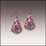Calla Lily Red Short Drop Earrings